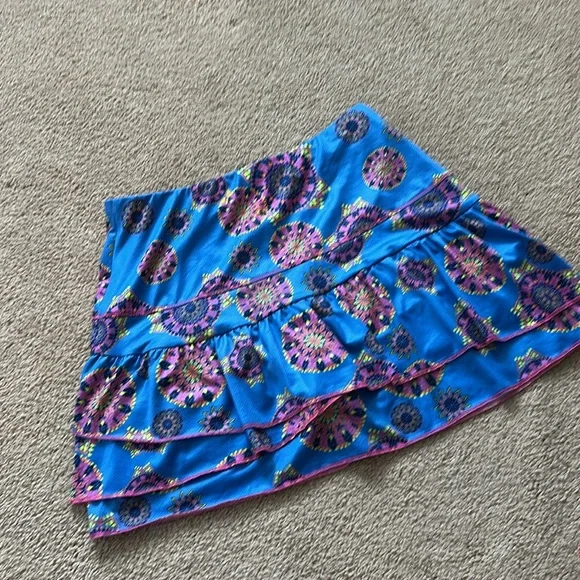 Lucky in Love Blue and Pink Patterned Skort - Picture 6 of 7